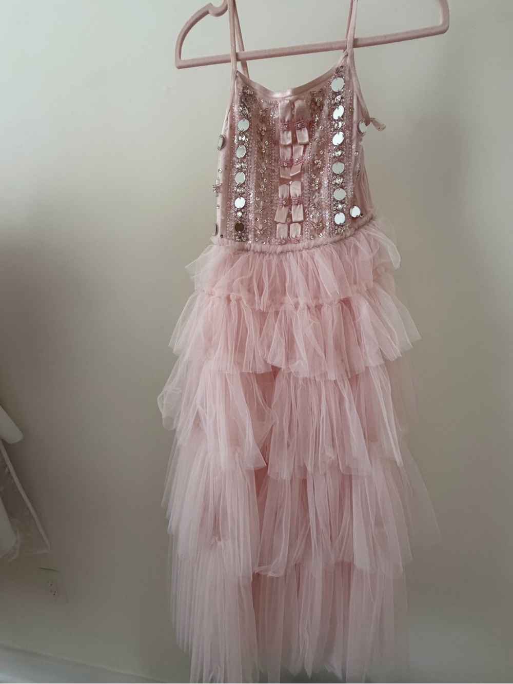 Tutu Du Monde Pink Tulle Layered Sequin Dress